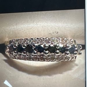 Ladies Blue and White Diamond Band